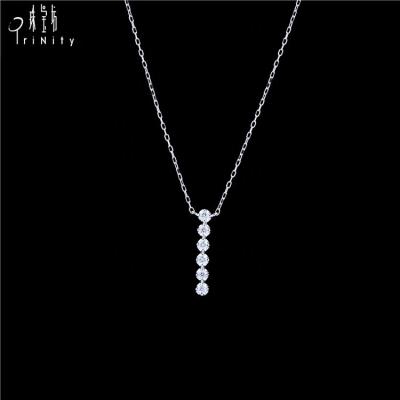 China Fashionable Hot Selling Delicate Necklace Diamond Jewelry 18K White Gold Necklace Chain For Girls for sale