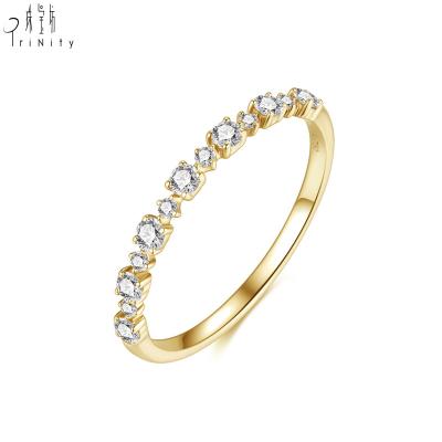 China Trendy Fashion Natural Diamond 18K Ring Half Eternity Ring For Daily Wear Elegant Gifts for sale