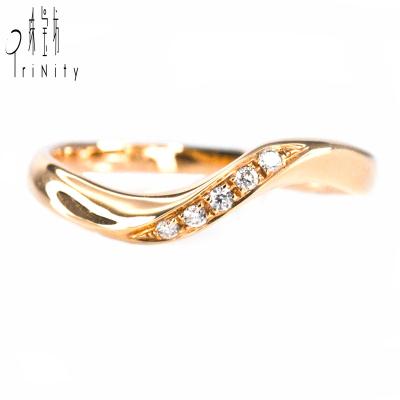 China Trendy Fashion Jewelry 18K Soild Rose Gold Diamond Anniversary Fashion Ring for sale