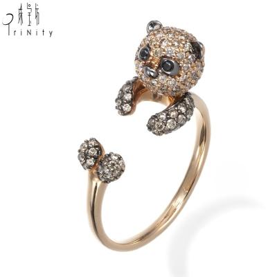 China Latest Jewelry Cute Fine Gold Ring Designs Real Natural Brown Diamond 18k Gold Diamond Ring Beautiful for sale