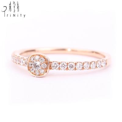 China Hot Selling FASHIONABLE Round Cut Diamond Engagement Rings 18K Diamond Ring Au750 Brilliant Gold for sale