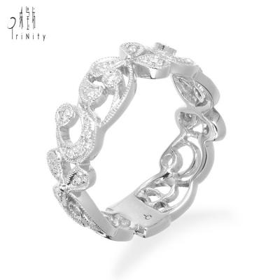 China Newest Design Ring Unique Gifts 18K Diamond Valentine FASHIONABLE Wholesale Price Ring For Ladies White Gold for sale