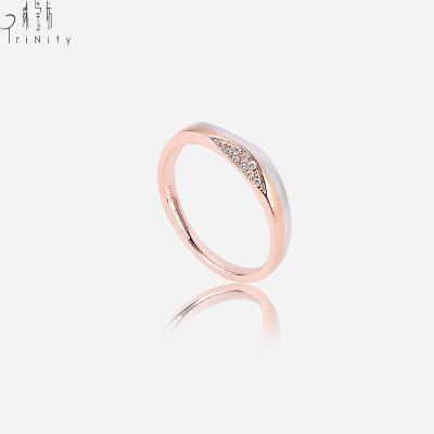 China Latest Simple Design Two Tone Gold Ring TRENDY Modern Wedding Engagement Ring For Women Jewelry for sale