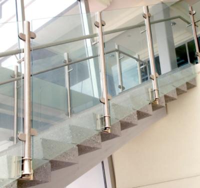 China YL Modern Simple Design Staircase Stainless Steel Balustrade Modern Popular Glass Fence Railing for sale