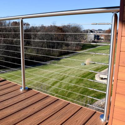 China 304 316 Stainless Steel Cable Railing Outdoor Top Mounted Balcony Modern YL Low Maintenance for sale