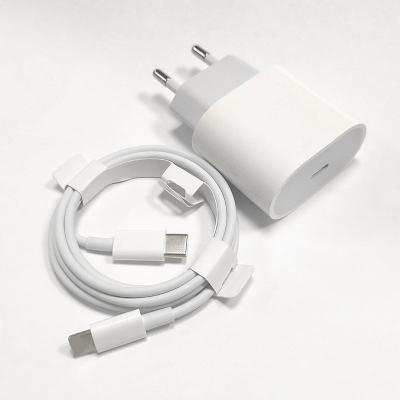 China Custom Wholesale Fast Charging Palladium USB C Fast Charging PD Mobile Phone Data Cable and 20W Power Adapter Charger Set For Apple iPhone for sale