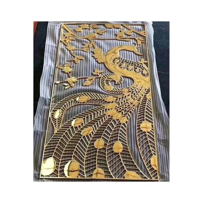 China Manufacturer Customized Engraving Metal Laser Cut Aluminum Plate Designs Luxury Decorative Partition Screen Panel for sale