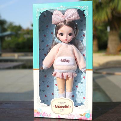 China DIY TOY 30cm Fashion Doll Girl 3D Makeup Toy Eyes Plastic Baby Doll DIY Princess Belle Girl Toy Gift for sale