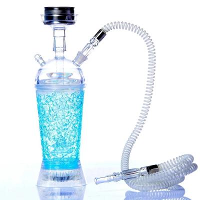 China Plastic Acrylic Shisha Hookah Set With LED Metal Portable Shisha Sheesha Set Small Light Narguile Chicha Holder Charcoal Bowl for sale