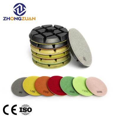 China Marble / Granite Square 3/4inch 80/100mm Floor Diamond Abrasive Concrete Polishing Pads Grinding For Wet Polished Concrete Floor for sale