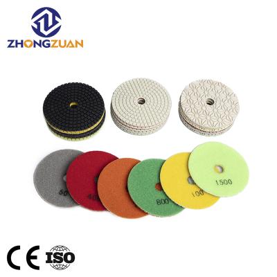 China Marble / Granite 7 Step Resin Bond Diamond Granite Wet Marble Polishing Pads For Granite Marble Polishing for sale