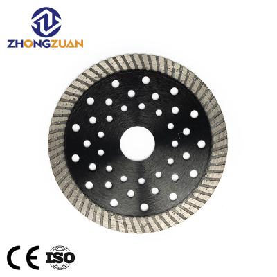 China Black Stone ZHONGZUAN 4/4.5/5/7/9inch Hot Pressed Porous Corrugated Granite Concrete Diamond Saw Blade For Concrete Granite Cutting for sale