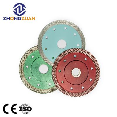 China ZHONGZUAN Ceramic 105/115/125/180/230mm Mesh Thin Turbine Diamond Ceramic Hot Pressed Saw Blade For Ceramic Tile Cutting for sale