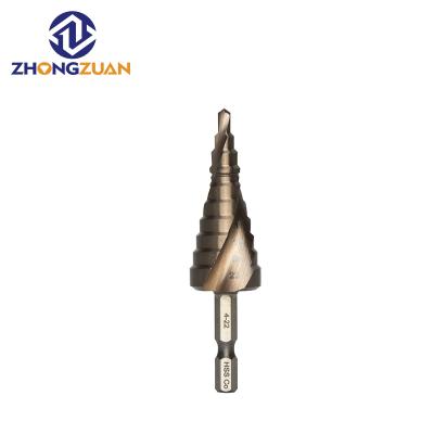 China HSS M35 Cobalt Cobalt Step Drill Bit Liner Steel Metric Silver Hex Shank Shank Titanium Step Drill Bit For Metal Stainless Steel Drilling for sale