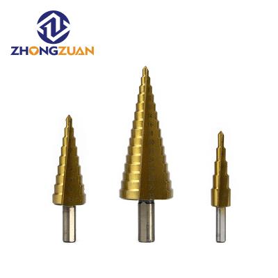 China Drill Holes 3 Pcs HSS M35 Cobalt Straight Flute Step Drill Bits for Drilling Stainless Steel Iron Plate and PVC Plate for sale