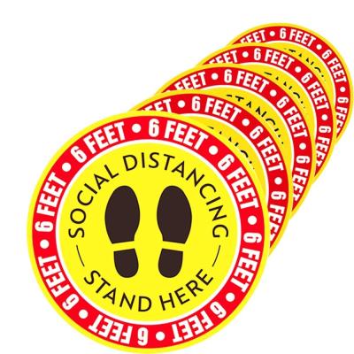 China Waterproof Environmental Protection + Keep 6ft Between Removable Waterproof Safe Social Distancing Floor Sign Vinyl Decal Warning Sticker for sale