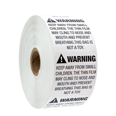 China Barcode keep away from small child choking warning label stickers for shipping and packaging for sale