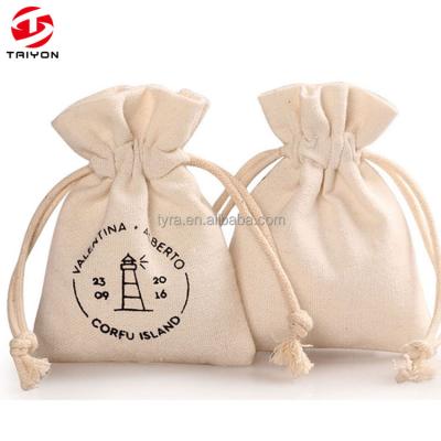 China Wholesale Gift Bag Cotton Fabric Small Drawstring Bag For Jewelry for sale