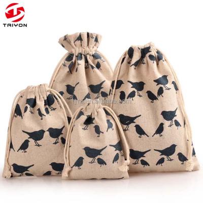 China Lovely travel bag bird printing eco-friendly drawstring bag for storage for sale