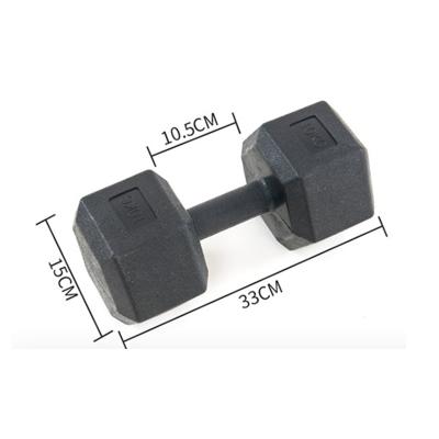 China Direct Selling Cement Dumbbell Solid Color PVC+Cement Mix Safety Dumbbell Fitness Hex Dumbbell for sale