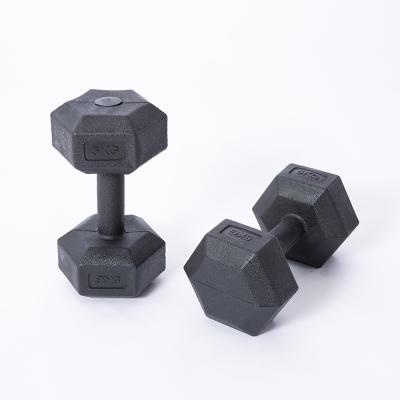 China Cement Dumbbell Gym Fitness Plastic Cement Hex Dumbbell Environment Dumbbell for sale