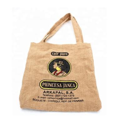 China Eco-Friendly Custom Logo Printed Eco Friendly Hessian Tote Dust Bags Jute Shopping Bag Hemp With Handle for sale