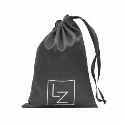 China Eco-friendly Cheap Custom Printed Satin Drawstring Shoe Dust Bag With Drawstring for sale