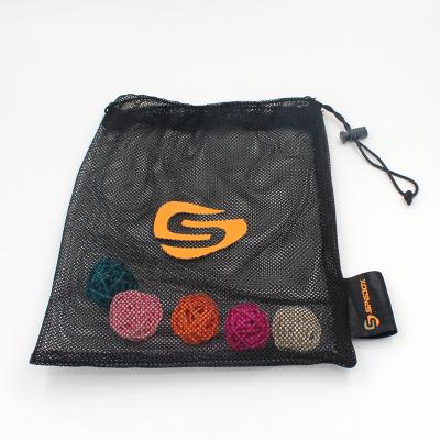 China Recyclable Custom Recycled Drawstring Golf Tennis Balls Toy Mesh Pouches for sale