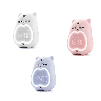 China Smart Calendars Cartoon Tiger Children's USB Digital Clock Charging Sleep Training Baby Light Clock for sale