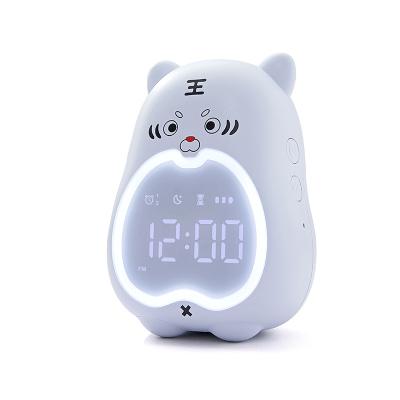 China 2022 new minimalist small tiger alarm clock USB charging children's bedroom bedside accompany sleep to wake up small night light alarm clock for sale