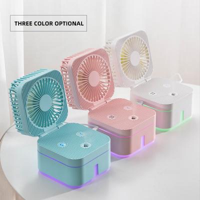 China Mini Size Wholesale Desktop Household Portable Quiet Portable Usb Rubik Fan Cooler Humidifier for sale