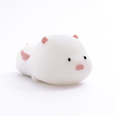 China Ngiht Wholesale Light Silicone Cartoon Pig Shape Small Touch Baby Kids Bedroom Led Night Lights for sale