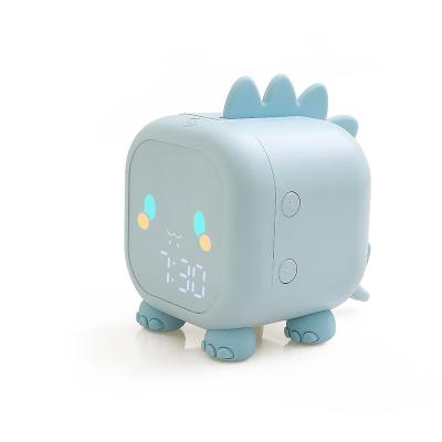 China Classes 2021 New Dinosaur Night Light Kids Alarm Clock Intelligent Led Sleep Training Alarm Clock for sale