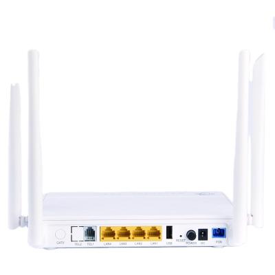 China FTTH 2.4G&5G Xpon ONT 4GE+1VOIP+2.4G/5.8G WLAN+1USB 4 Antennas AC XPON GPON Fiber Optic Dual Band Modem ONU for sale