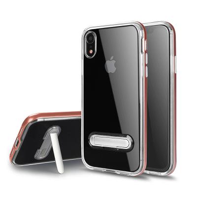 China Anti-drop transparent tpu back case, shockproof kickstand phone case for iPhone xs for sale