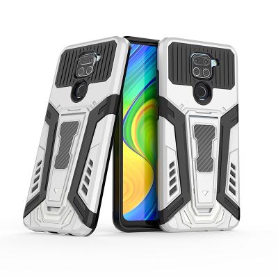 China Anti-fall Armor Magnetic Stand Shockproof Mobile Phone Case For XiaoMi Redmi 9 for sale