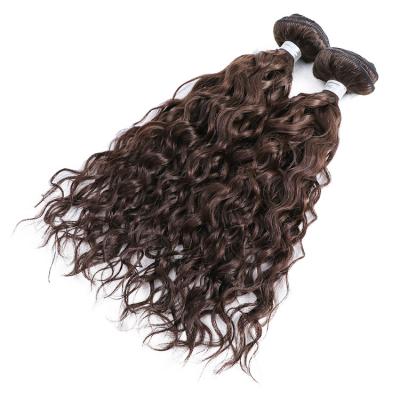 China Brown Regular Straight Wave 100% Curly Wave Clip In Hair Extensions for sale