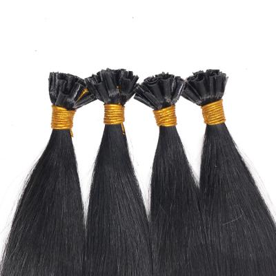 China Straight/yaki/body wave/black straight wave tip virgin keratin glue high quality natural cuticle U aligned indian hair extension nail tip for sale