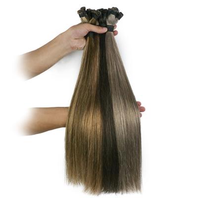 China ALL Invisible Hand Sewn Weft Hair, 10-26 Inch European Super Human Double Hand Drawn Virgin Remy Tied Hair Weft Extension for sale