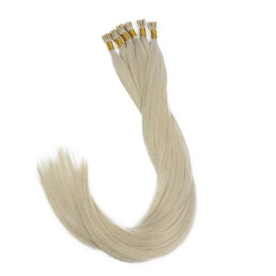 China Silky Straight Wave 100% Color 613# Remy Virgin European Human Curly I Tip Hair Extension for sale