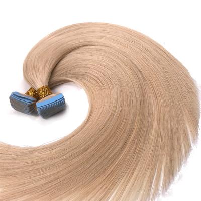 China 100% Human Natural Unprocessed Wholesale Double Drawn Silky Straight Tape In Hair Extension for sale