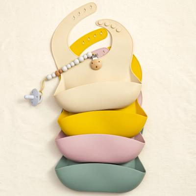 China BPA Free Custom Silicone Baby Bibs OEM&ODM 100% Food Grade Silicone Babies Waterproof Bibs Baby Silicone Safe Non-Toxic Tableware for sale