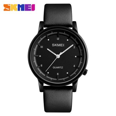 China Skmei 1210 Band Black Watch Mens 5atm Water Resistant Quartz Genuine Leather Watch for sale