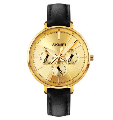 China Hot Selling Automatic Date SKMEI Quartz Watch Series 30 Meter Waterproof Gold Plated Women Watch for sale