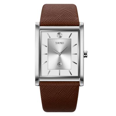 China SKMEI 9256 Luxury Square Fashion Watch Quartz Watch Men Leather Wristwatches Waterproof for sale