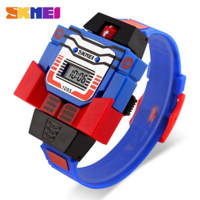 China Auto Date Custom Logo Detachable Robot Shaped Skmei 1095 Unique Gift Kids Eye for sale