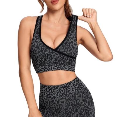 China Athleisure Leopard Women's Breathable Active Workout Wear Sports Bra Suit Yoga Leggings Sports Wear 2 Piece Yoga Sets for sale