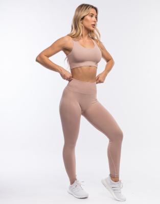 China Custom Logo Women's Front Support Active Wear 2 Pieces Breathable Active Wear Girls Set Fitness Yoga Set Naked Yoga Set for sale