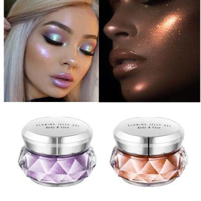 China Jelly Gel Mermaid Eyeshadow Glow Body Glitter Makeup Waterproof Gold Festival Liquid Face Highlight Bar for sale