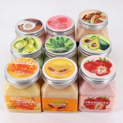 China Exfoliator Direct Sales Fruit Strawberry Organic Lavender Exfoliating Moisturizing Sea Salt Body Scrub for sale